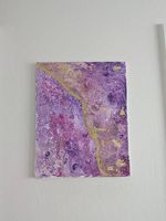 Modernes Acrylbild Be free  Lila & Gold  50 × 40 cm
