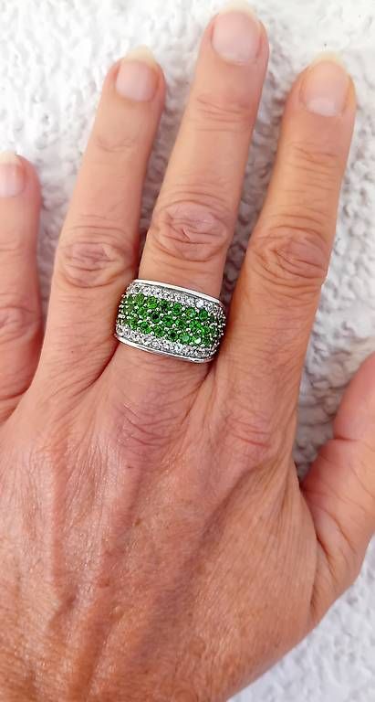 Ringe: Silber Cocktailring mit Chromdiopsid Weisstopas – Gebraucht aus Stans von wer_fd5f 2