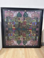 Hundertwasser Seidentuch gerahmt mit Glas