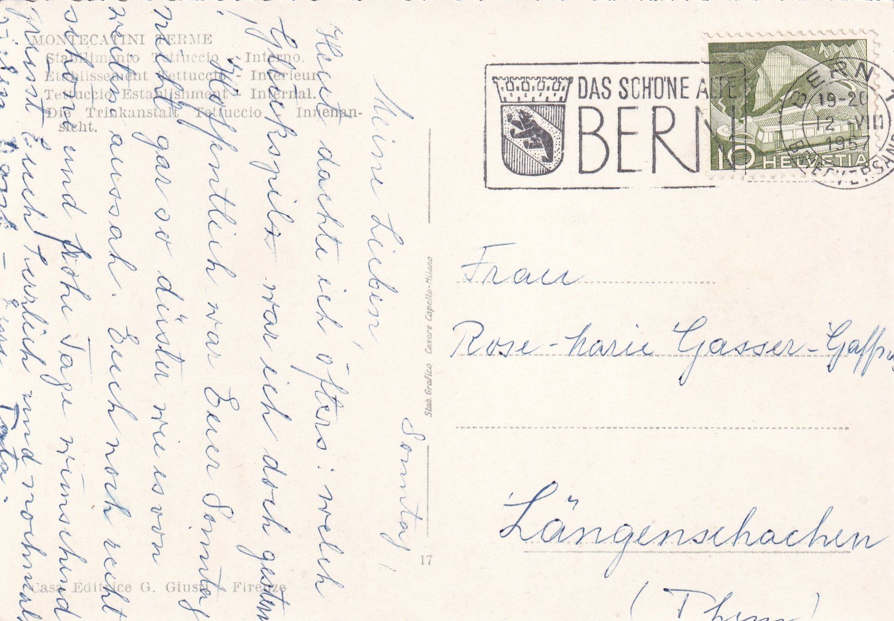 Cartoline postali: Montecatini Terme /mp – Usato da Hombrechtikon venduto da Rudolf07 1