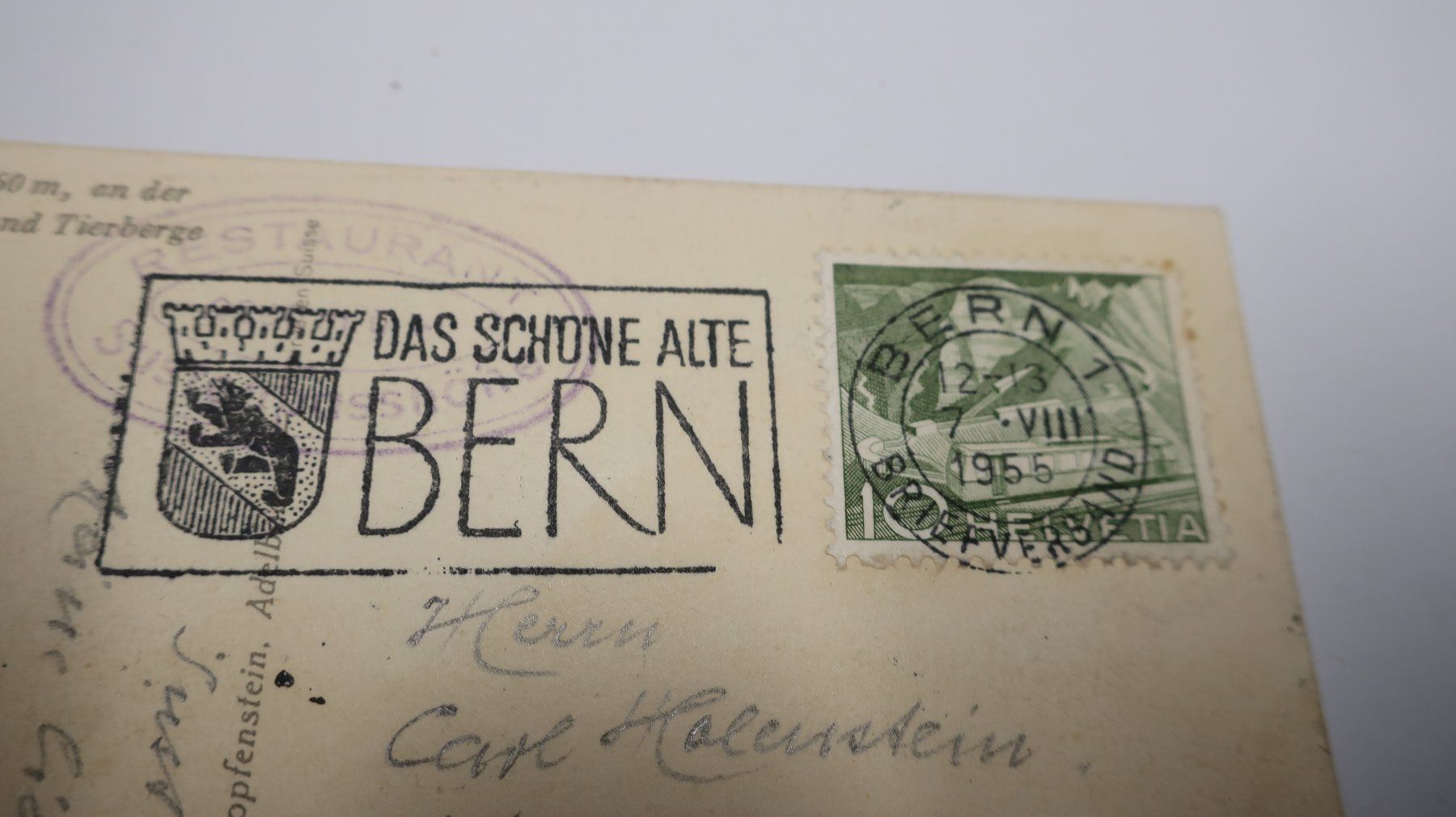 Cartoline postali: Restaurant Sustenpasshöhe Sustenstrasse 1955 – Usato da Cormoret venduto da Pascalll2001 3