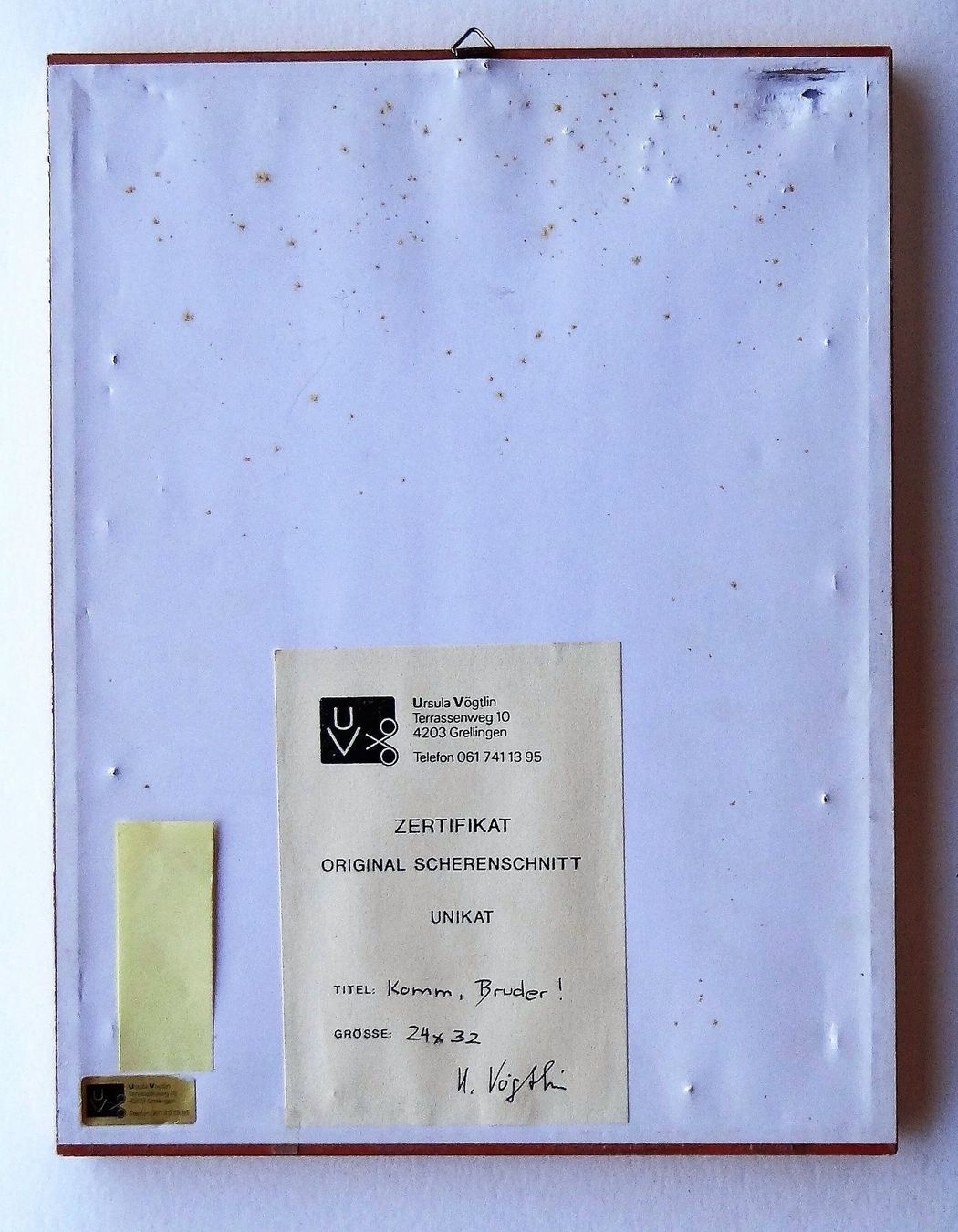 Grafica & Litografie: Scherenschnitt auf Leinen, U. Vögtlin, – Usato da Alpnach Dorf venduto da MZ001 4