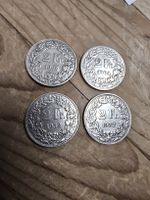 4 Schweizer Silbermünzen 2 Franken 1904 und 1932 835