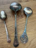 Verkaufe 3 versilberte Vintage -Löffel