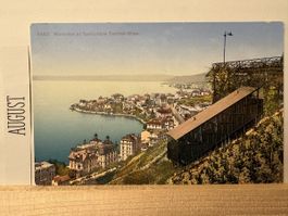 AK von Montreux mit Bahn Territet -Glion