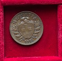 Schweiz 2 Rappen 1918 ss-vzgl Patina Schild mit Freiheitshut