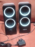 Enceintes Logitech noires avec bloc d'alimentation