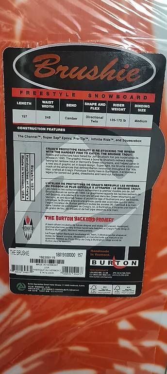 Board: Burton Brushie Reissue 157 – Nuovo e nell'imballaggio originale da Boll venduto da arson39 2