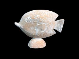 Holzskulptur Fisch