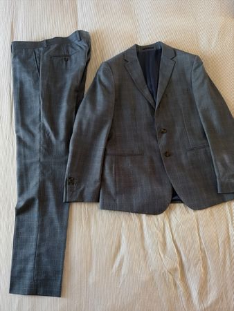 Abito uomo Doppelgänger Roma grigio-blu taglia 50 slim fit