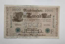 Banknote 1000 Mark Deutsches Reich 1910
