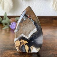 ✲ Vulkan Achat Tropfen Freiform ✲ 90g / 79mm Agate Flamme