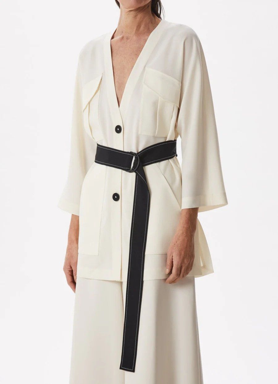 Giacche: Adolfo Dominguez White Safari Jacket + Trousers – Nuovo (secondo la descrizione) da Pfäffikon ZH venduto da JingTunic 1