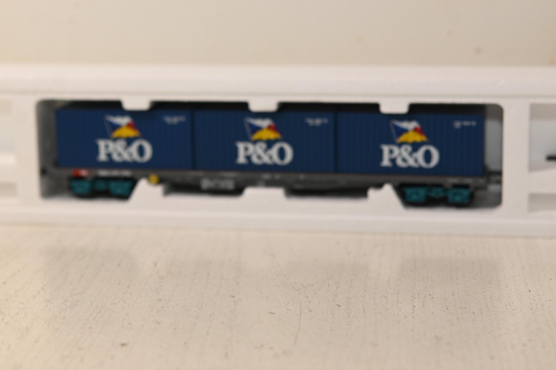 Hag Modellini di ferrovie: Hag HO/AC Containerwagen "P&O" mit OVP – Usato da Laupen ZH venduto da Zmoewe 4