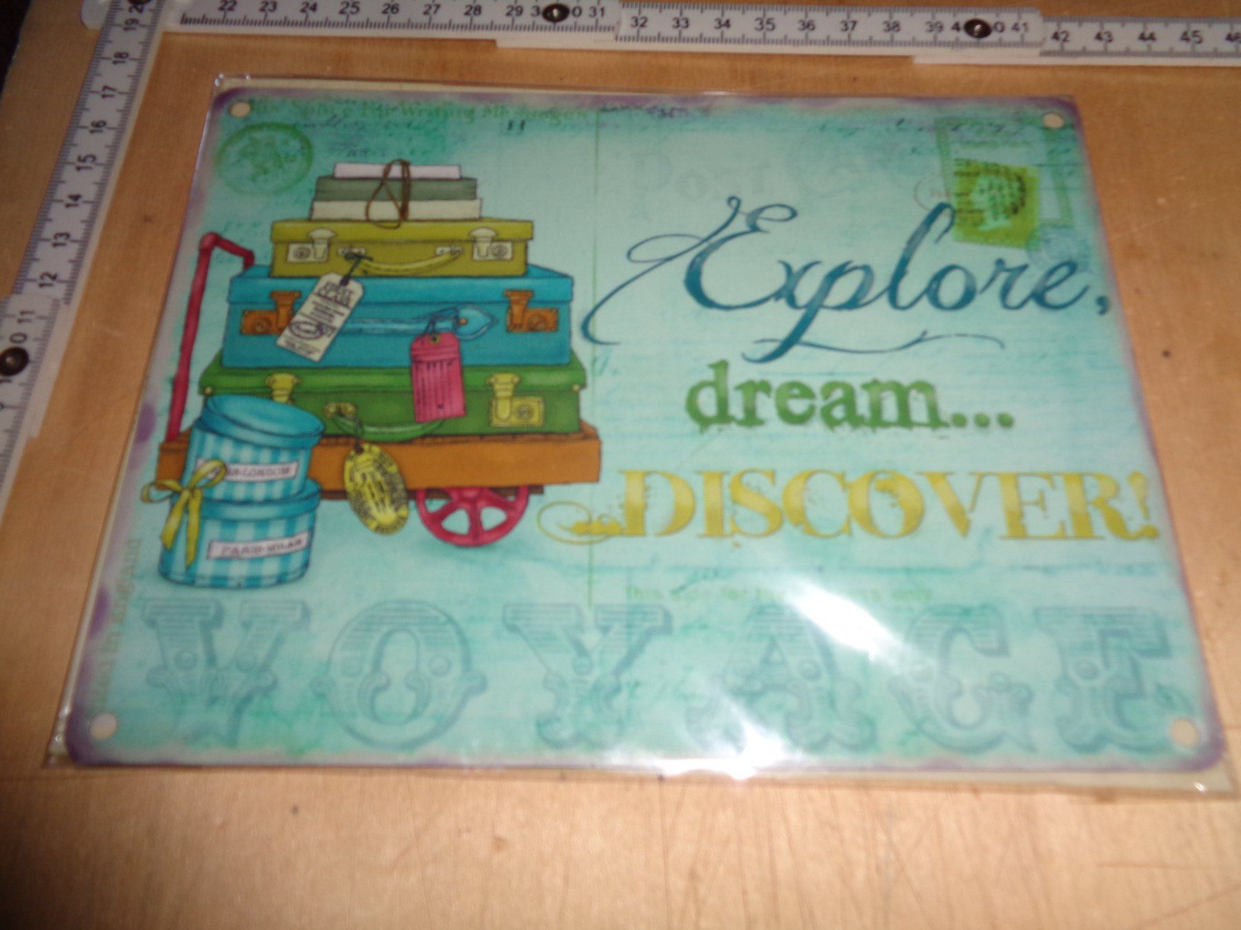 Ecriteaux: BLECHSCHILD - EXPLORE YOUR DREAM.. DISCOVER - ORIG. VERPACKT – D'occasion à Zürich par Gabler 1
