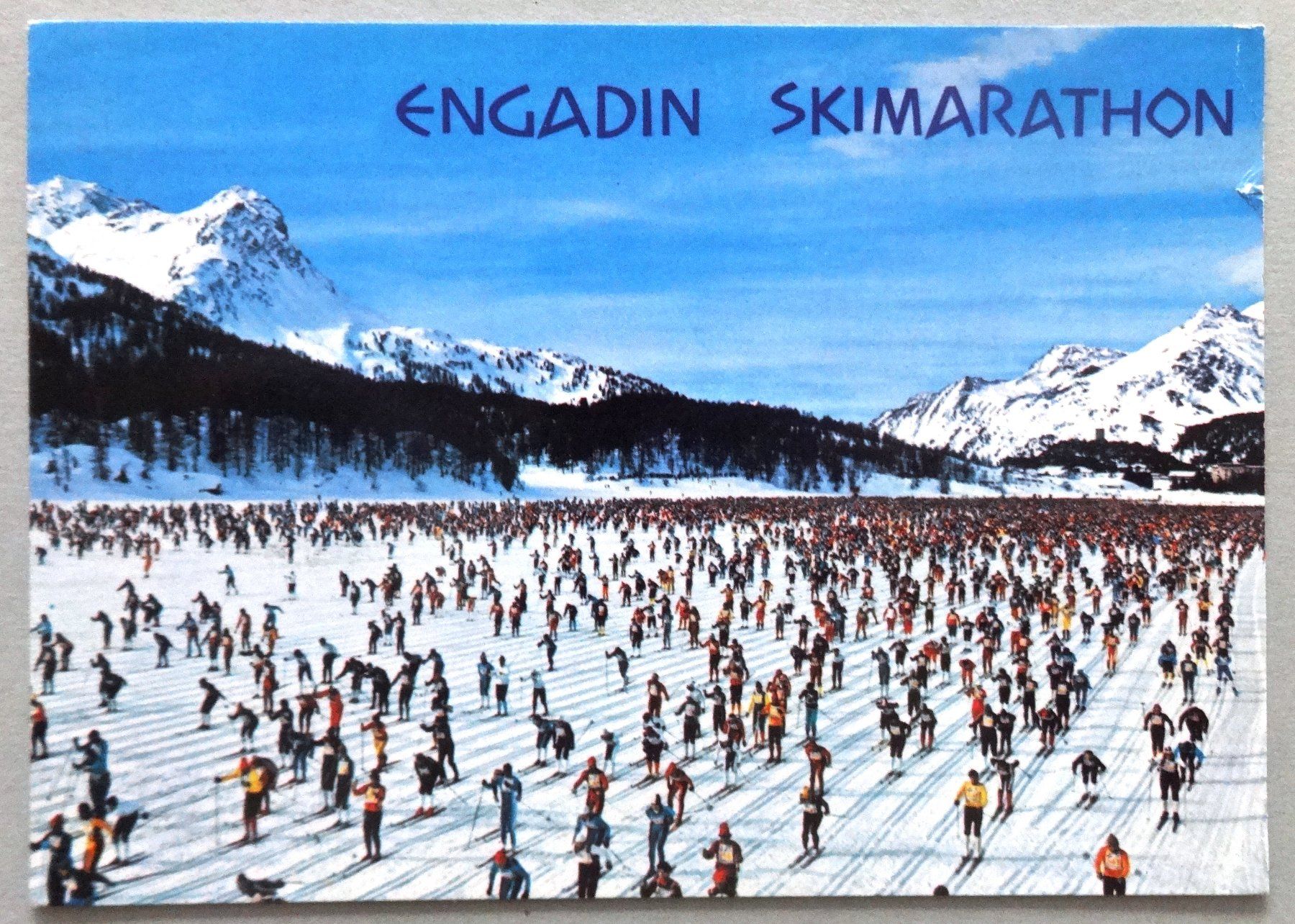 Ansichtskarten: Start Engadin Skimarathon, Maloja-Zuoz 42 km – Gebraucht aus Fétigny von Billy2miny