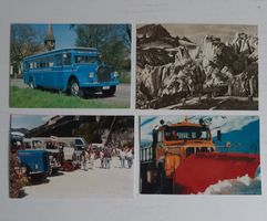4 Ansichtskarte Berna Saurer LKW Postauto