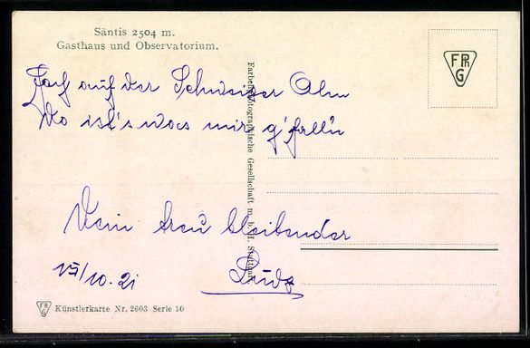 Cartes postales: Säntis, Blick auf Gasthaus mit Observat – D'occasion à Berlin par bartko-reher 1