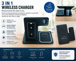 CARICATORE WIRELESS 3 IN 1 PIEGHEVOLE