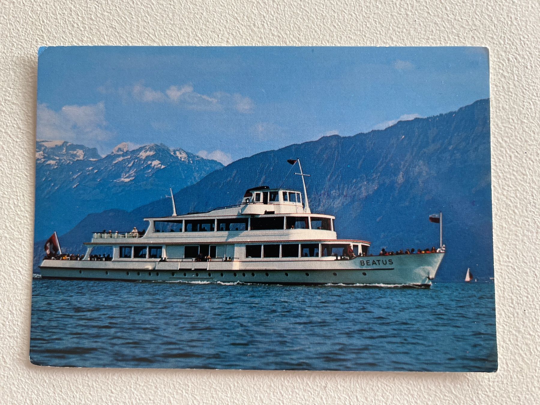 Cartoline postali: Alte Ansichtskarte MS Beatus Thunersee – Usato da Chiasso venduto da AzenYa