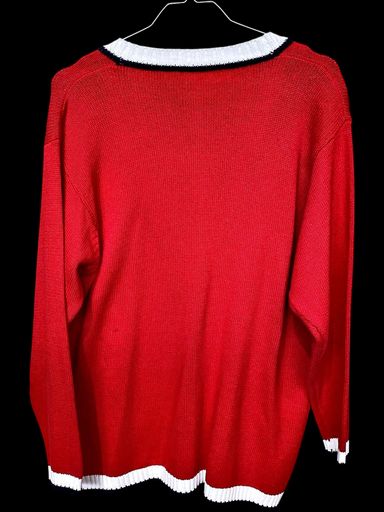 Pullover & Sweatshirts: Vintage Garey Petites Rote Argyle Strickjacke Pullover - – Gebraucht aus Zug von vinokilo 4
