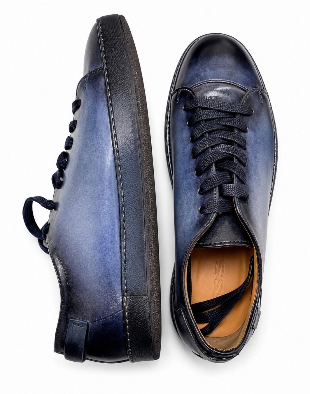 Scarpe da uomo: Santoni Schuhe Leader Blau sneaker Neu – Nuovo e nell'imballaggio originale da Küsnacht ZH venduto da LuxuryBroker 1