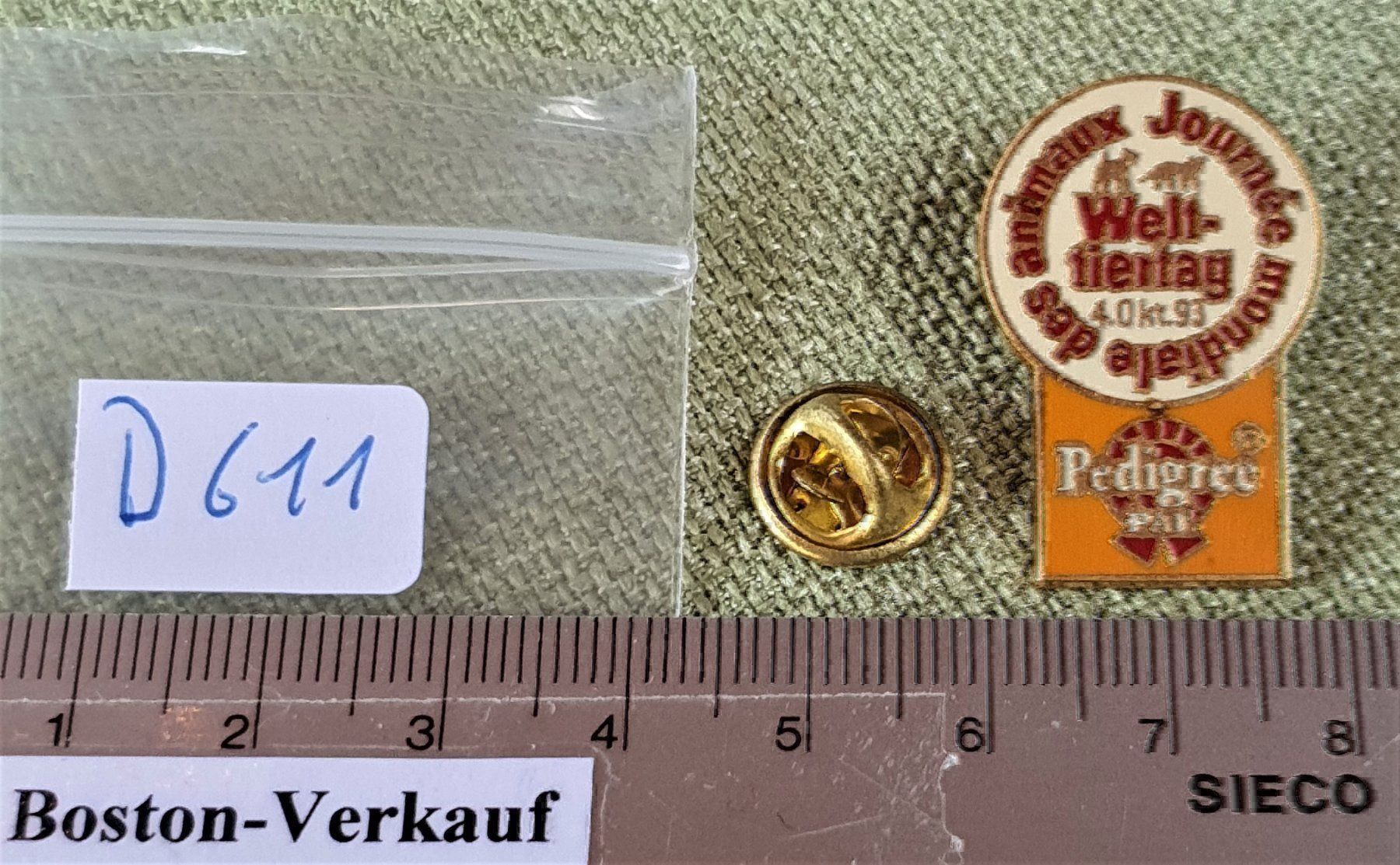 Plaketten & Abzeichen: D611 - Pin Pedigree PAL Welttiertag 1993 – Gebraucht aus Reinach BL von Boston-Verkauf 2