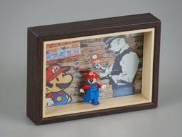 Bilderrahmen mit Lego Mario & Banksy Bild