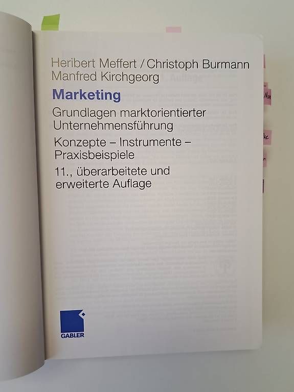 Libri: Marketing - Meffert, Burmann, Kirchgeorg – Usato da Schmerikon venduto da Nicole0120 1