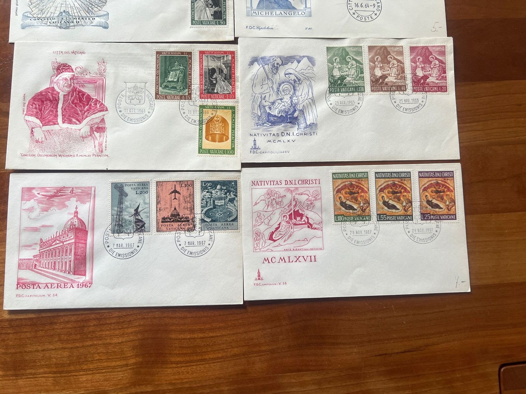 Tutti i francobolli: FDC Vatikan 10 Super Briefe  (M237) – Usato da Hinwil venduto da Sidi4 2