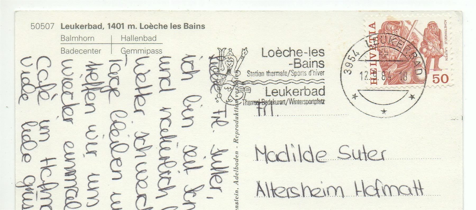 Cartes postales: LEUKERBAD Hallenbad Badecenter – D'occasion à Jona par philajona 1