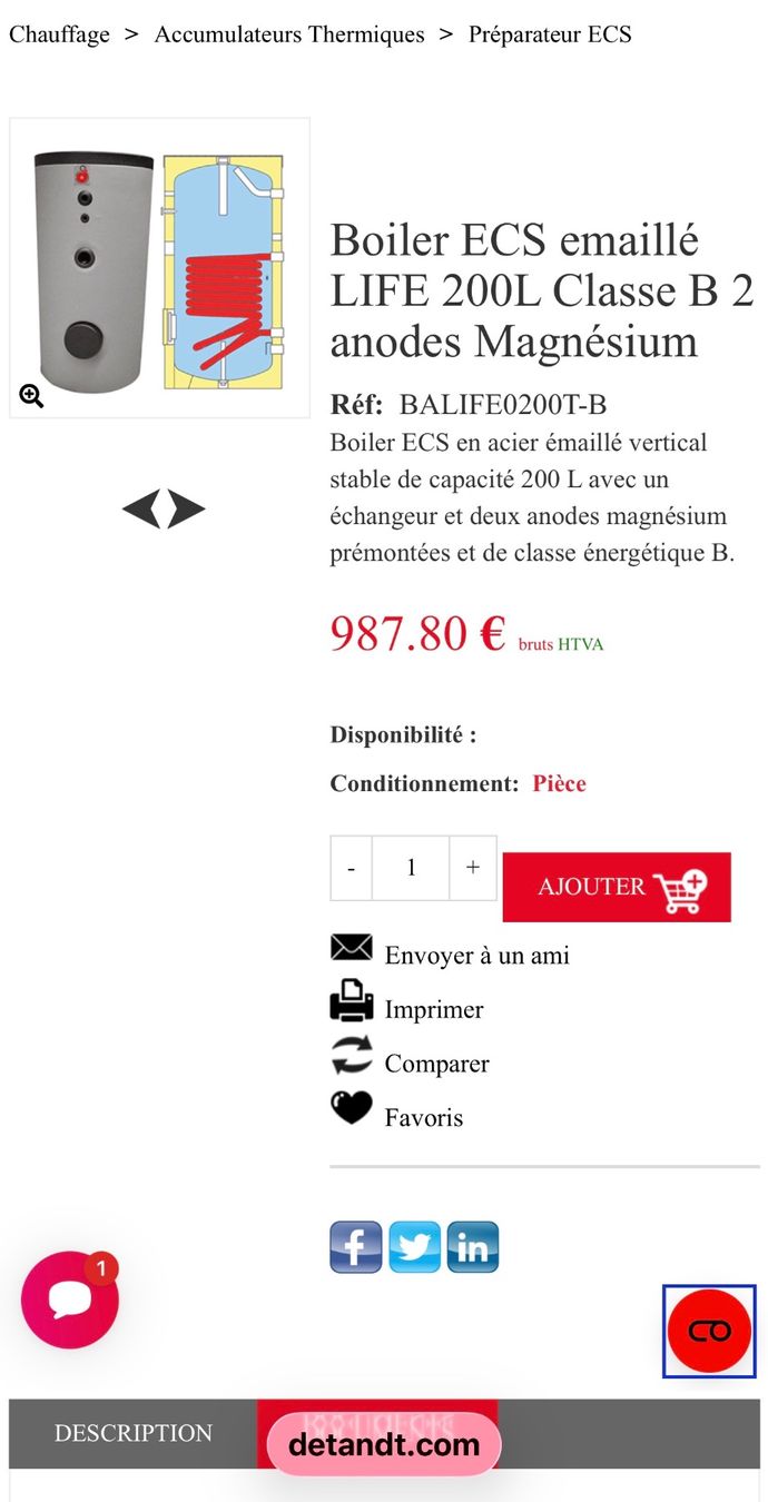 Sanitari: Boiler 200ltr – Usato da Les Evouettes venduto da Robi1Maria 1