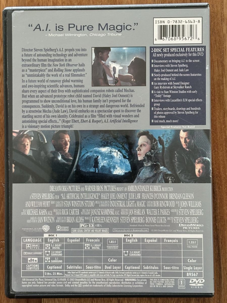 Tutti i DVDs: DVD Artificial Intelligence AI (DVD Code 1) – Usato da Belp venduto da brb66 1