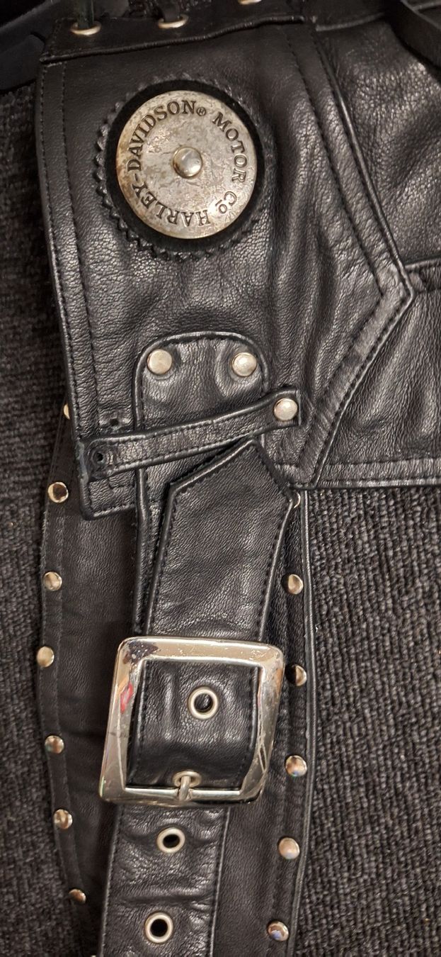 Harley-Davidson Pantaloni: Harley-Davidson Leder Chaps Fransen Nieten L  – Nuovo (secondo la descrizione) da Brugg AG venduto da bacbac5757 1