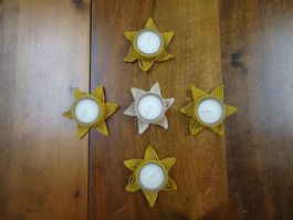 Photophores en verre et crochet - 5 X