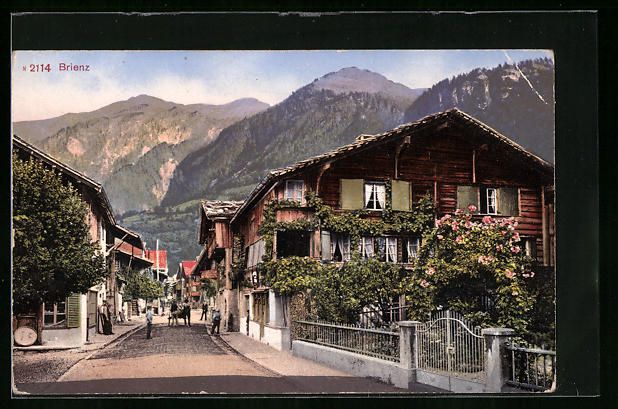 Cartoline postali: AK Brienz, Strassenpartie mit Anwohnern – Usato da Berlin venduto da bartko-reher