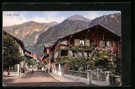 AK Brienz, Strassenpartie mit Anwohnern