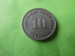 Dt. Reich 1908 J, 10 Pfennig