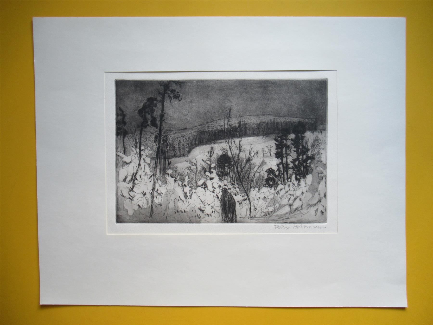 Foto & Immagini: Felix HOFFMANN Original- Radierung Waldrand – Usato da Adliswil venduto da buch_und_kunst 1