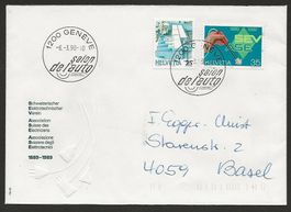 1990 Brief von Genf, Stempel Salon de l'auto, nach Basel