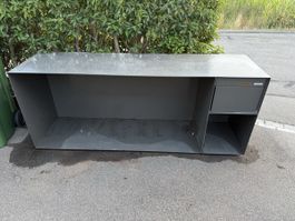 Stebler Briefkasten Metall Anthrazit mit Ablageregal