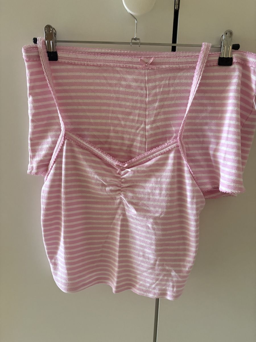 Negligees & Pigiami: Ensemble short et top rayé rose blanc taille S – Nuovo (secondo la descrizione) da Pully venduto da kaba07 1