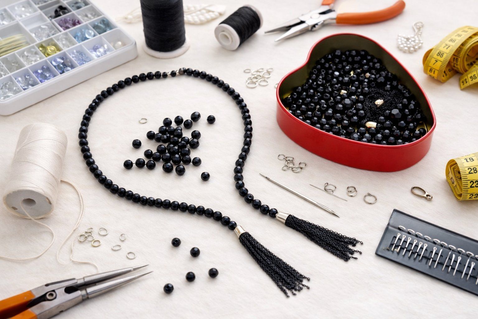 Kits de loisir créatif: DIY Schmuck Bastelset Perlen Schwarz Set – Neuf (Voir description) à Fully par VaneaSelection