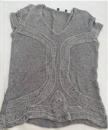 ANGÈLE BATIST Haute Couture Oberteil Gr. S grau/silber