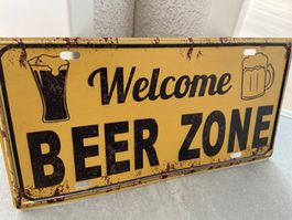 BEER ZONE  METALL Vintage Blechschild ! NEU !