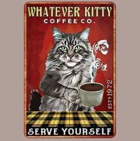 🔥 KITTY COFFEE Katzen Blechschild 🎀 20x30cm OVP 🔥