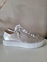PAUL GREEN Leder Sneakers, Silber, WIE NEU
