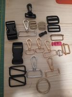 Taschenzubehör Set Schnallen Karabiner Ringe D-Ringe neu