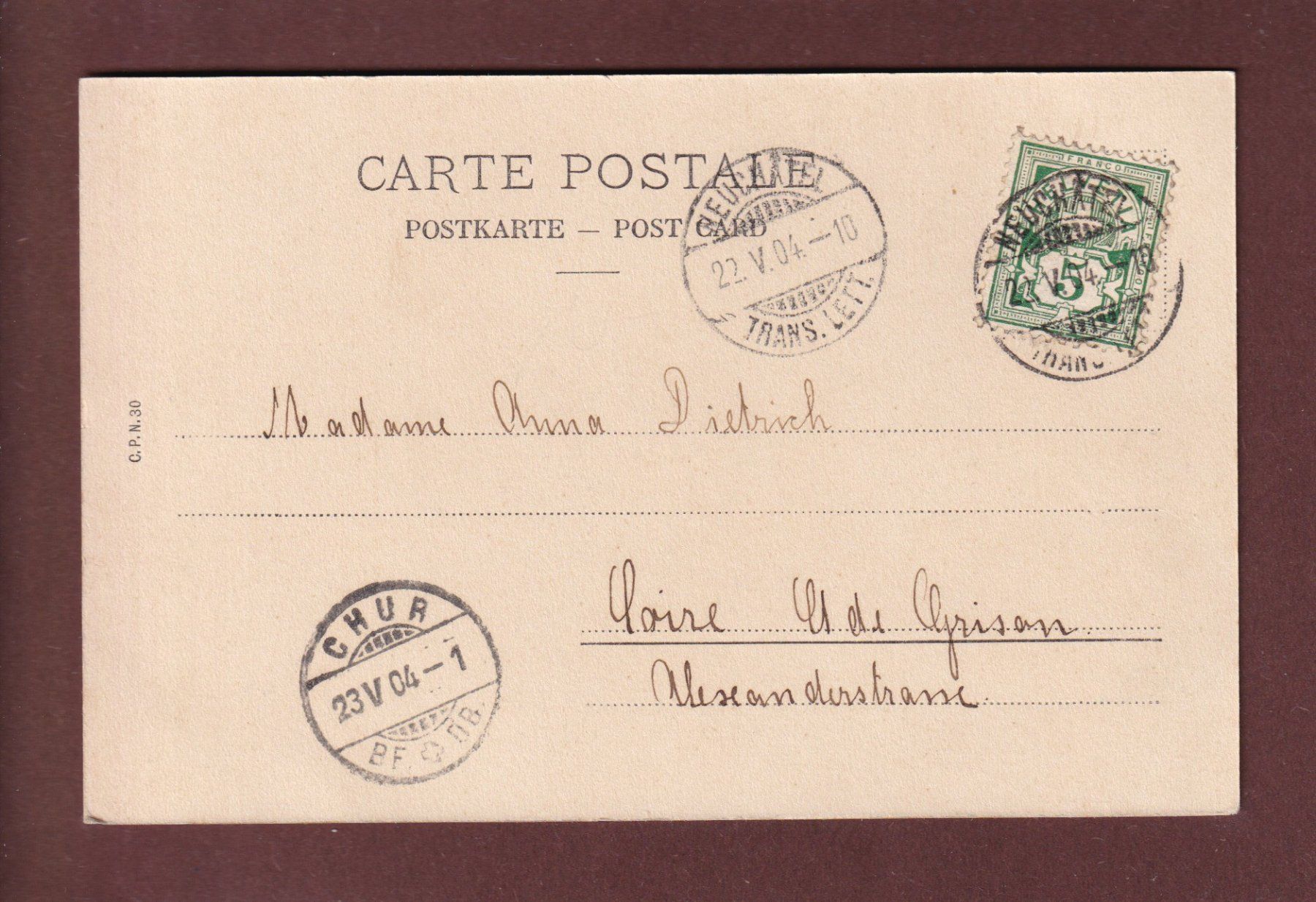 Cartoline postali: NEUCHÂTEL - Quai des Alpes - 1904 – Usato da Pully venduto da nicecards 1