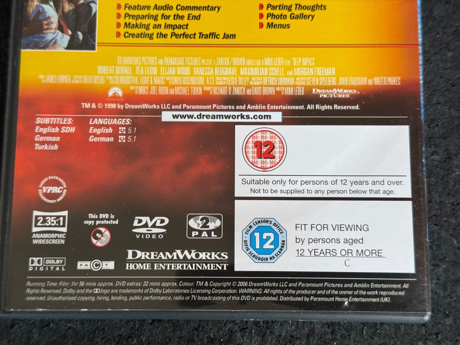 Tutti i DVDs: Deep Impact Special Edition DVD EN/DE – Usato da Fribourg venduto da tschjoly 3